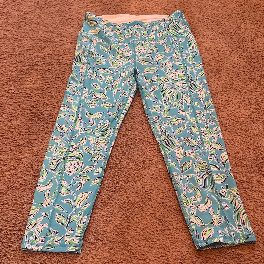 Lilly Pulitzer Luxletic Turquoise Oasis Weekender High Leggings
